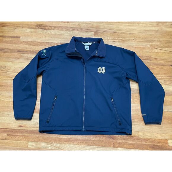 Columbia Ascender II Jacket Fleece Lined Notre Dame Fighting Irish Team XL Blue